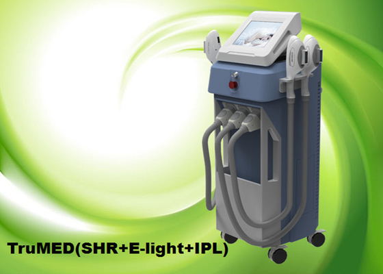 IPL SHR เครื่องกำจัดขนแนวตั้ง 3Handles E-light TruMED (SHR + IPL + Nd: Yag)